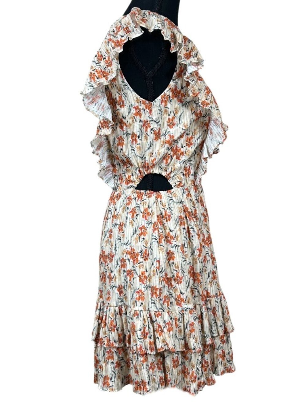 Minkpink Urban Outfitters NWT Floral Ruffle Sleeveless Dress Size XS - Picture 2 of 13